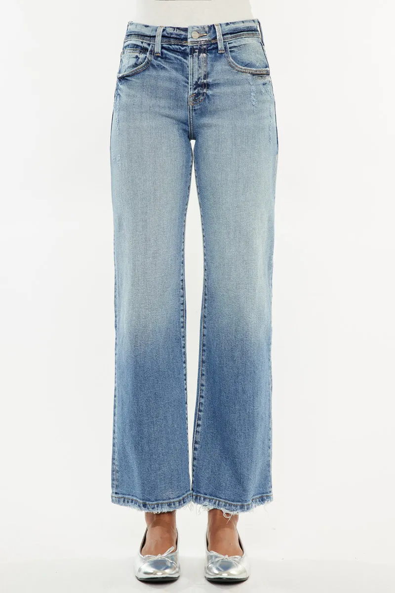 Veronica Premier High Rise Slim Wide Leg Jeans