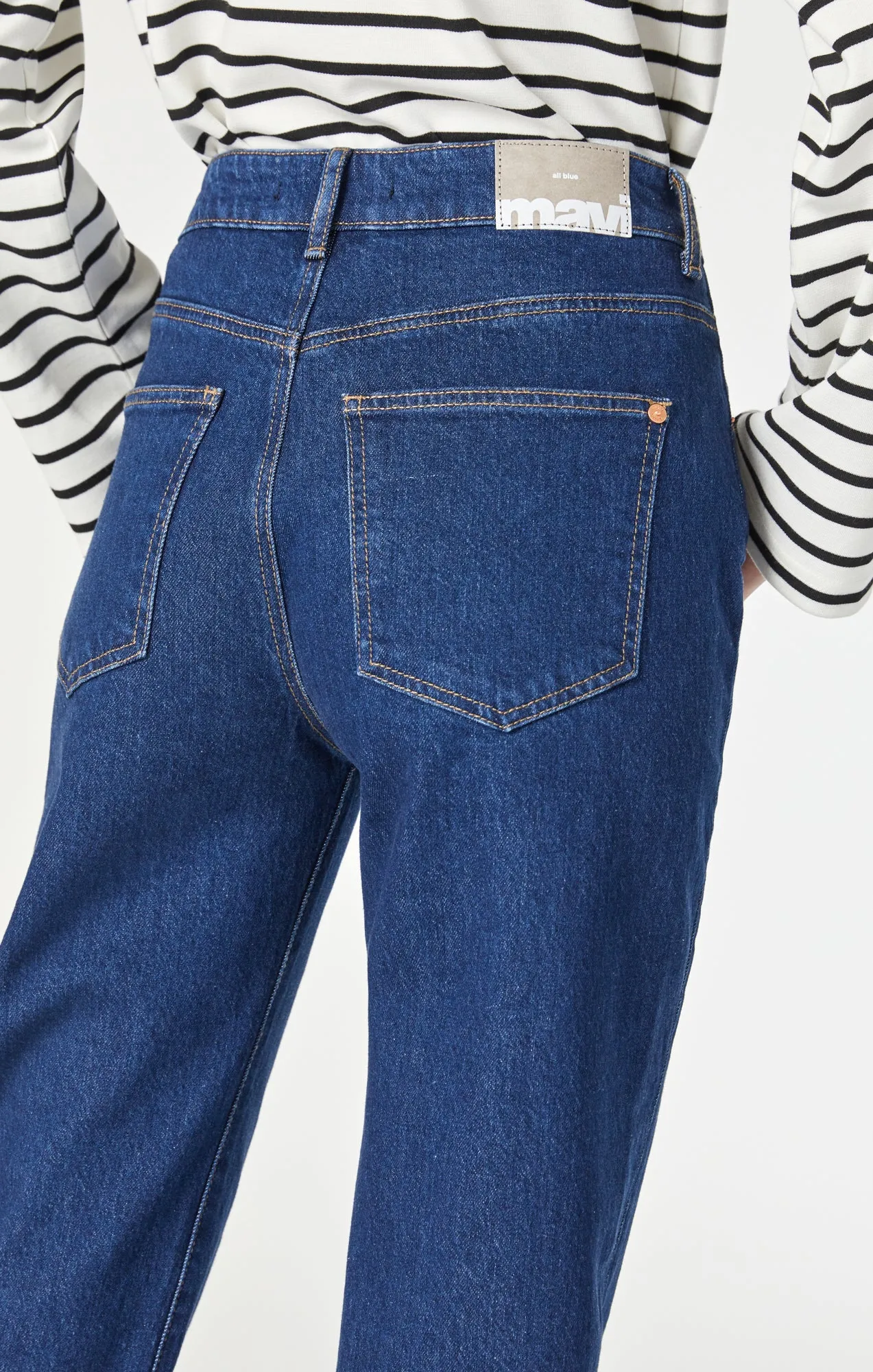 VICTORIA WIDE LEG IN SOLID DEEP RECYCLED BLUE