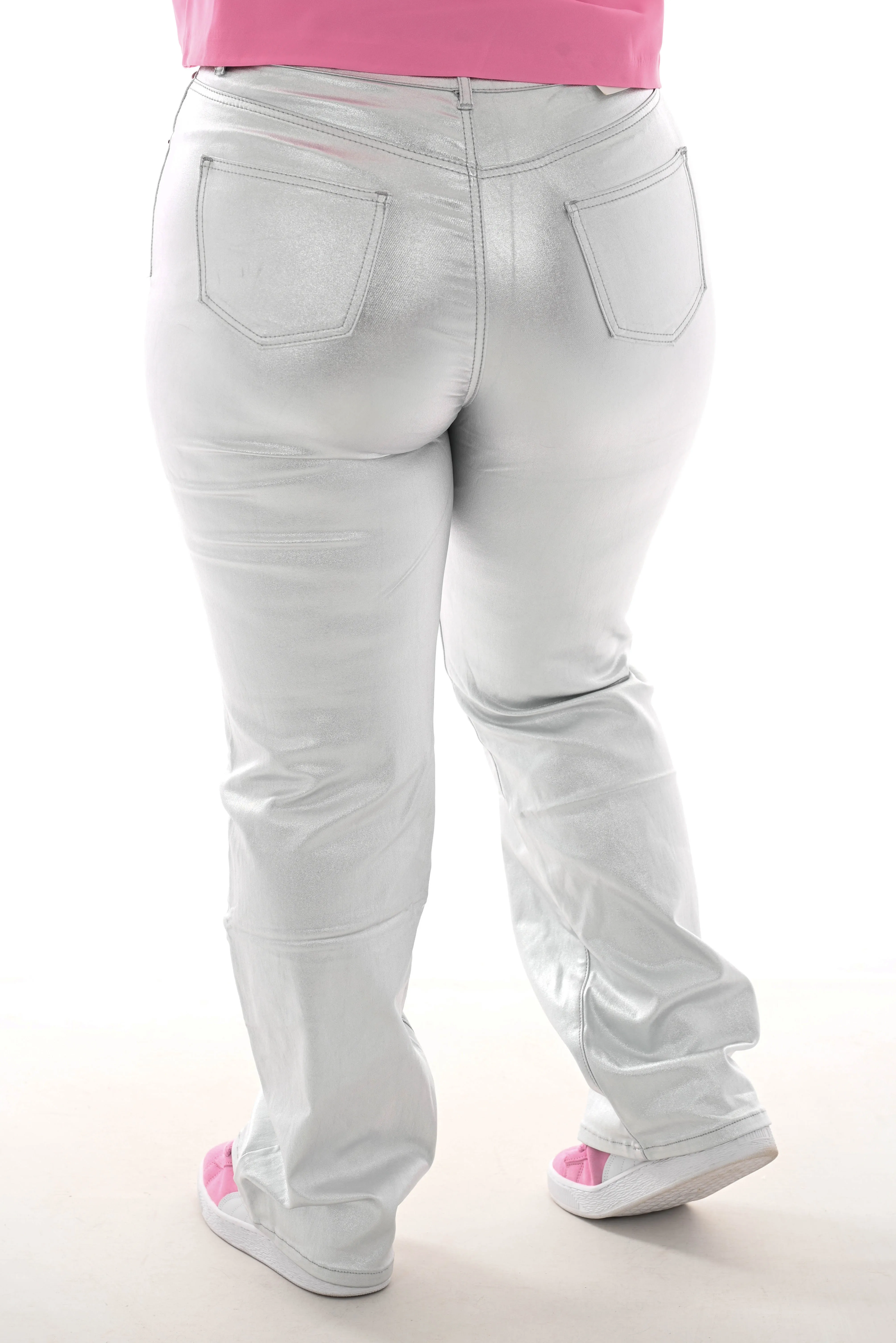 VS Miss Wide leg coated jeans zilver