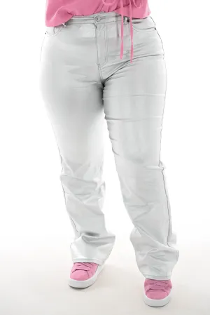 VS Miss Wide leg coated jeans zilver