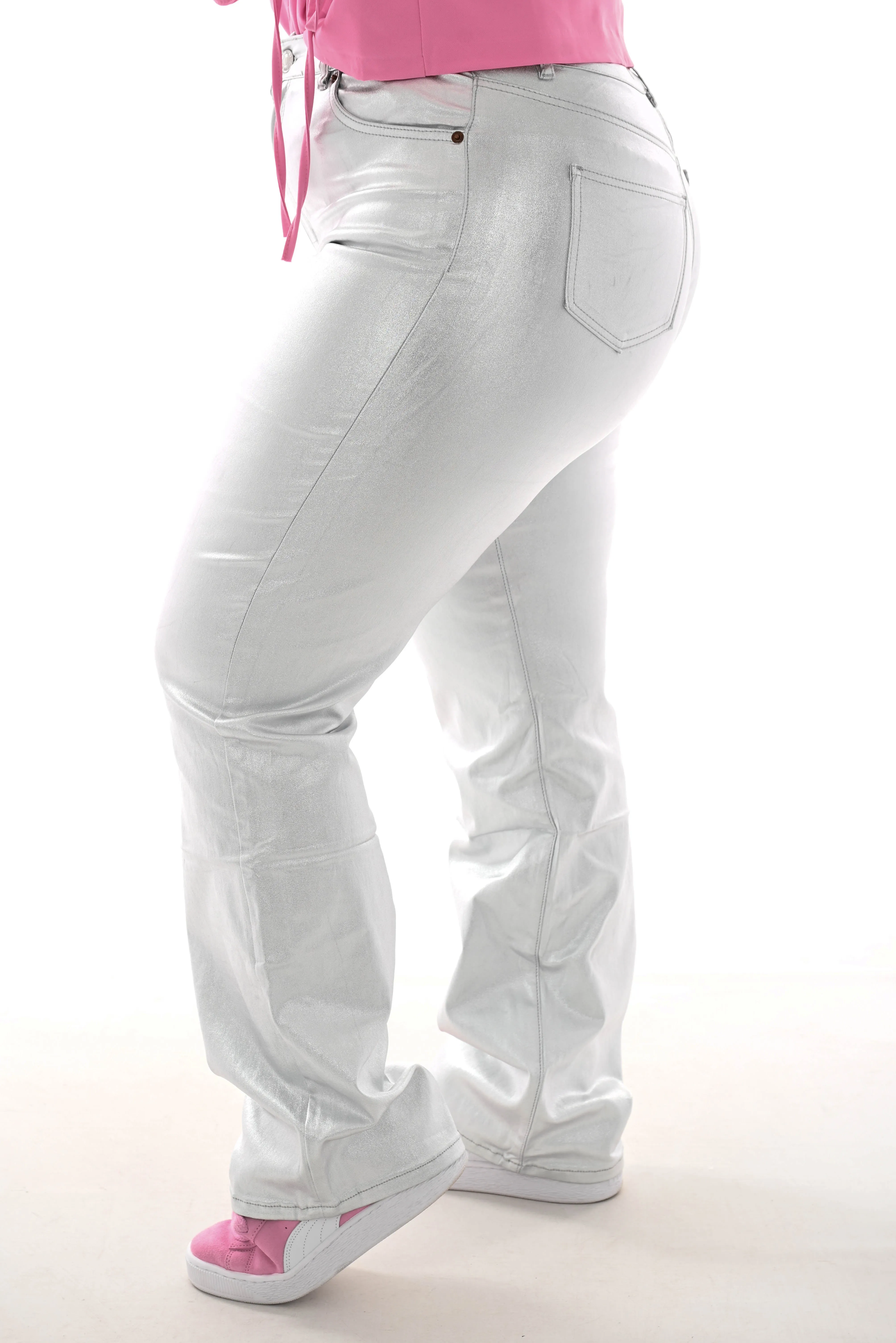 VS Miss Wide leg coated jeans zilver