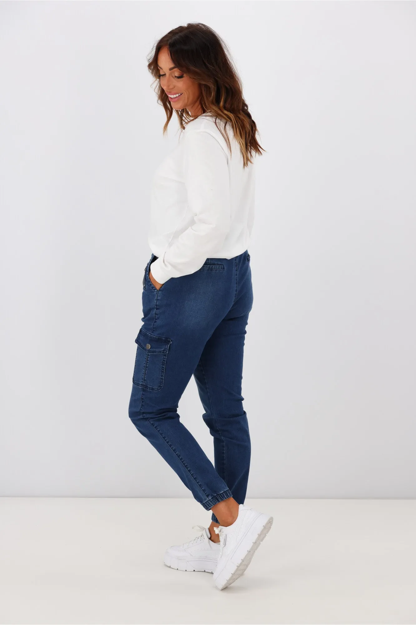 Wakee Denim Billie Cargo Jean Blue