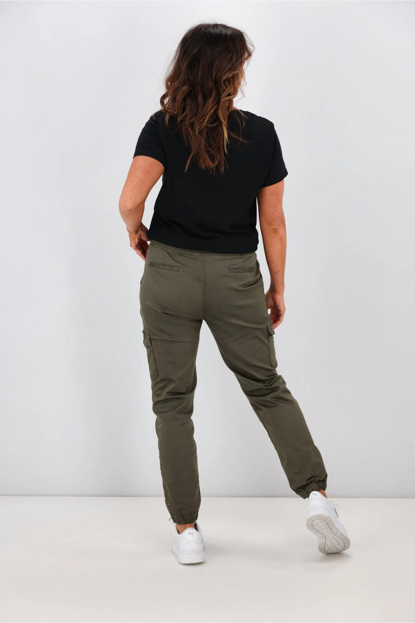 Wakee Denim Lucy Cargo Jean Khaki