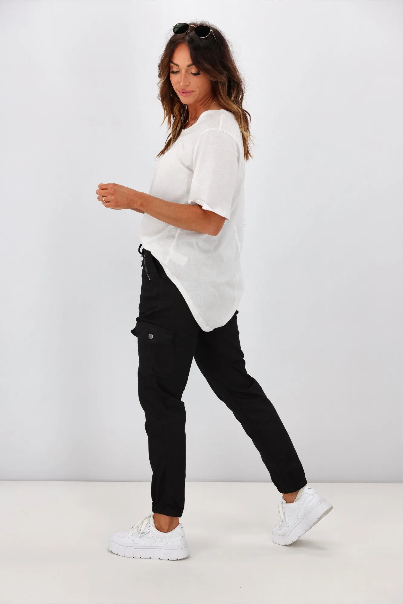 Wakee Denim Stevie Cargo Jean Black