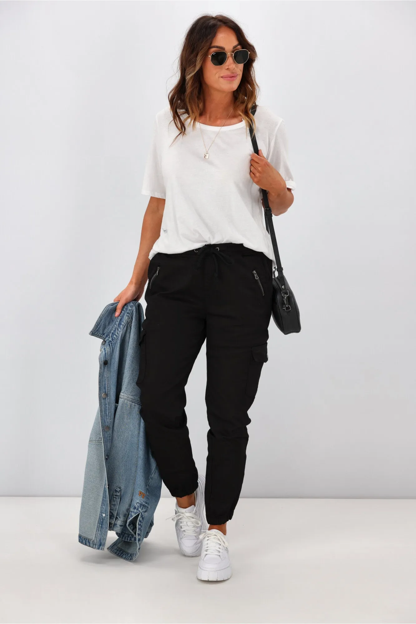Wakee Denim Stevie Cargo Jean Black