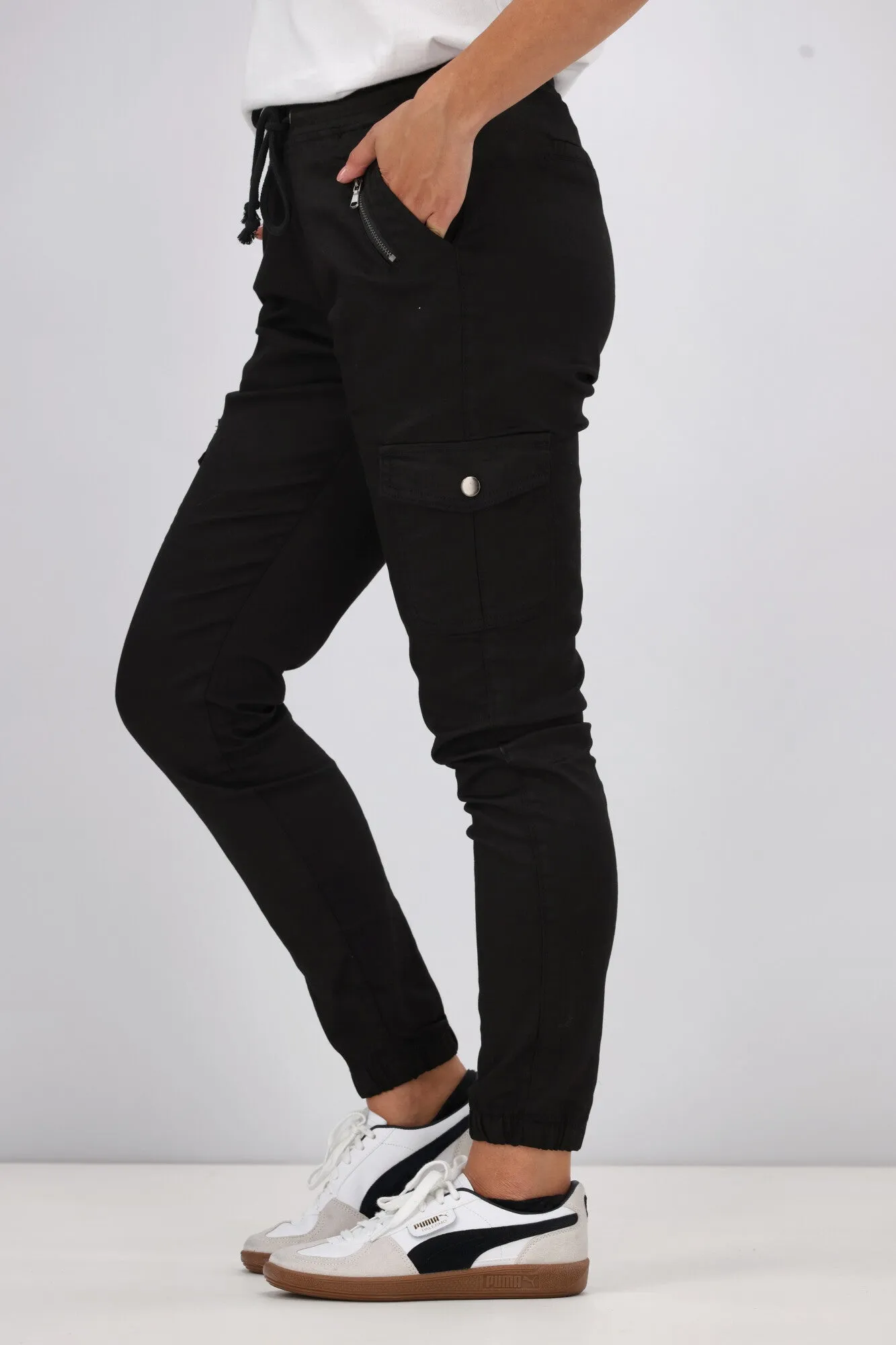 Wakee Denim Stevie Cargo Jean Black