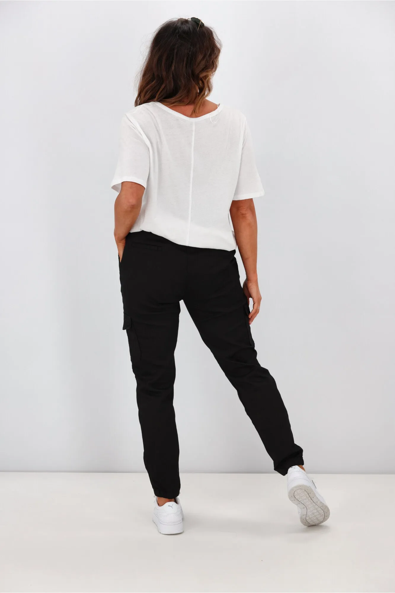 Wakee Denim Stevie Cargo Jean Black