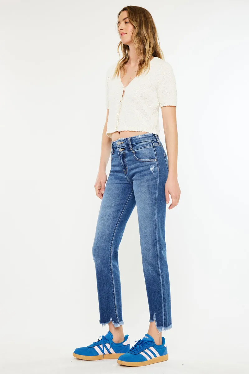 Walnut High Rise Slim Straight Leg Jeans