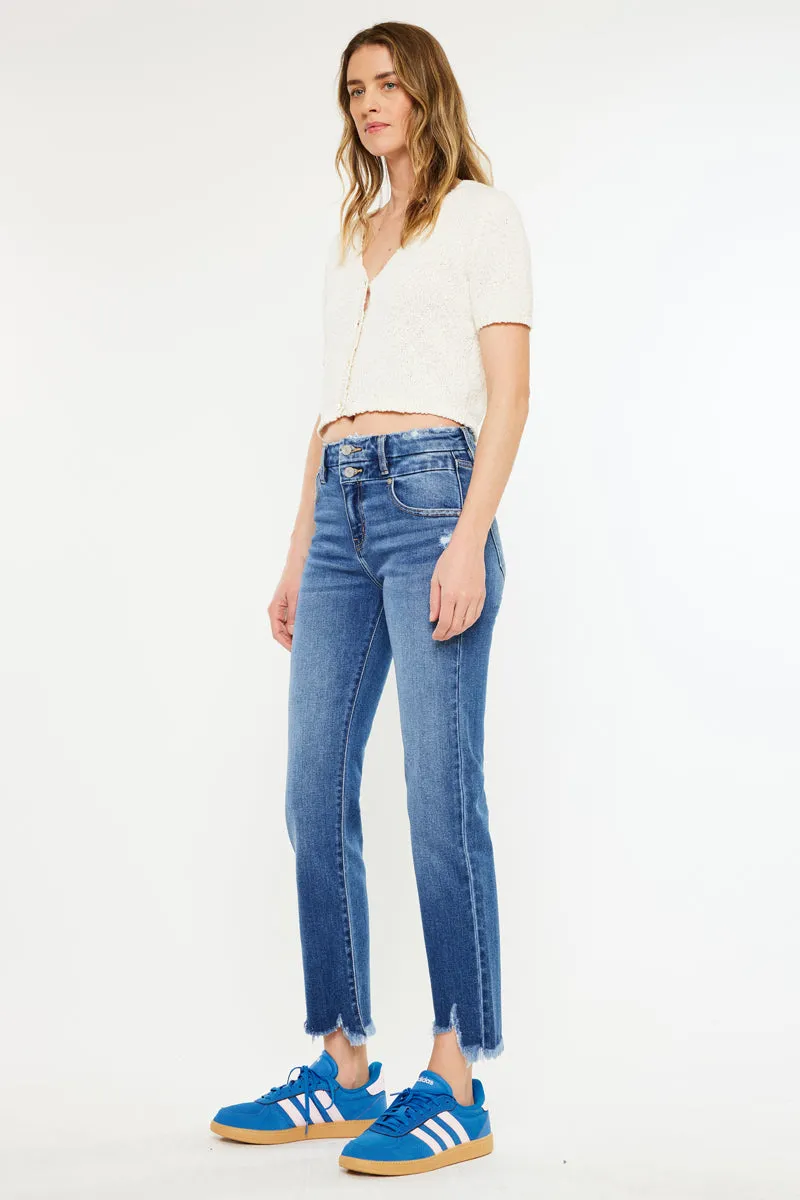 Walnut High Rise Slim Straight Leg Jeans
