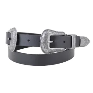 Western Double Buckle Leather Belt