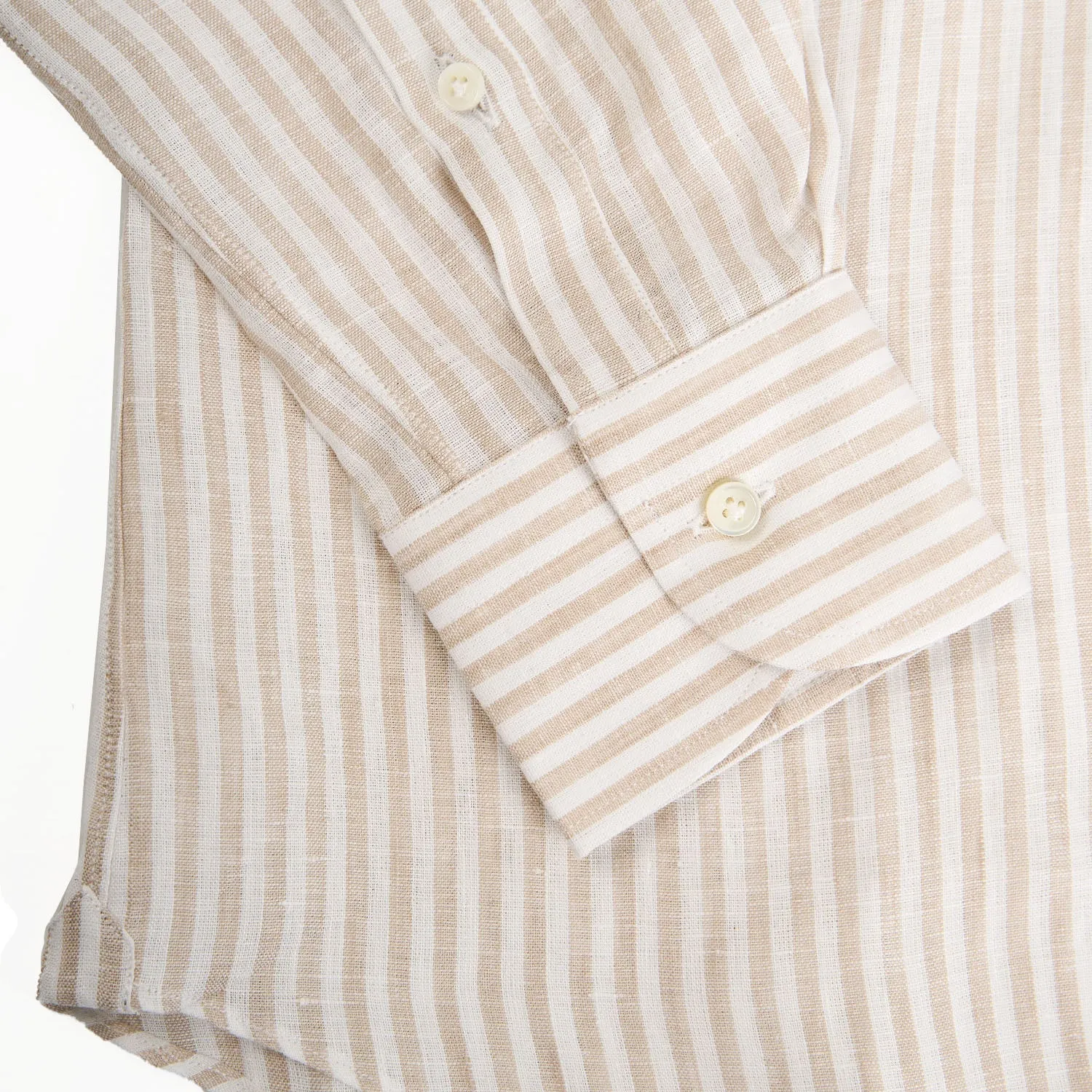 WHITE AND BEIGE LINEN SHIRT