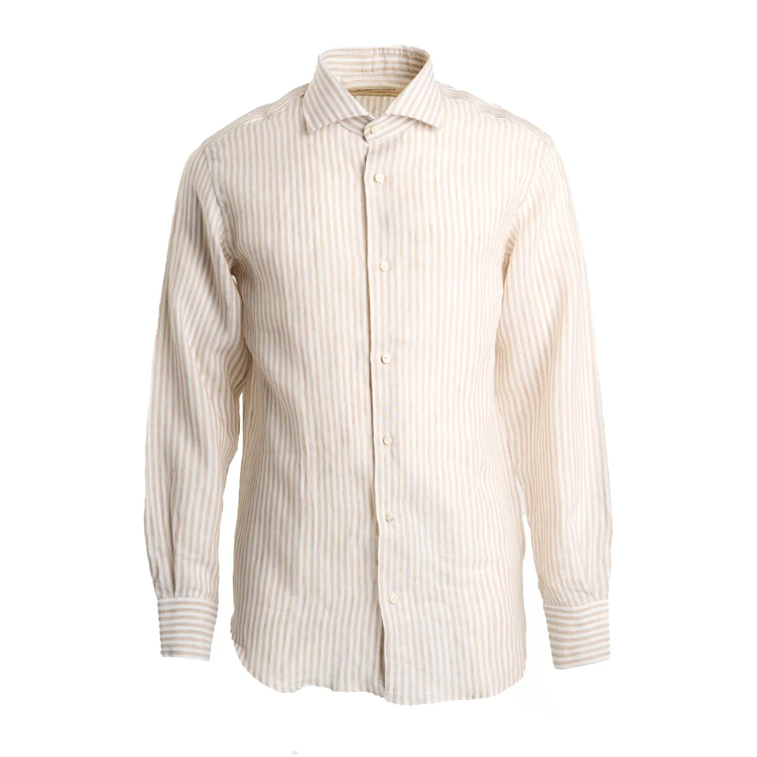 WHITE AND BEIGE LINEN SHIRT