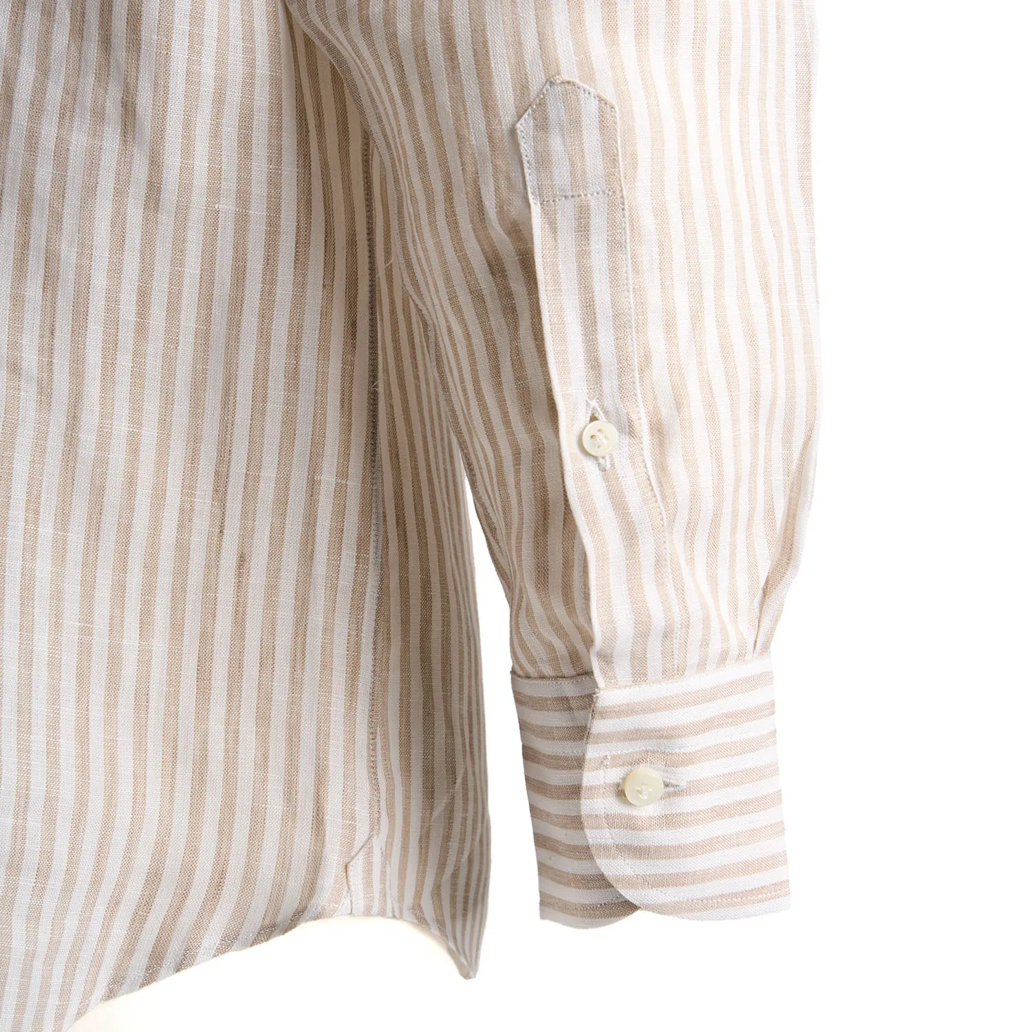 WHITE AND BEIGE LINEN SHIRT