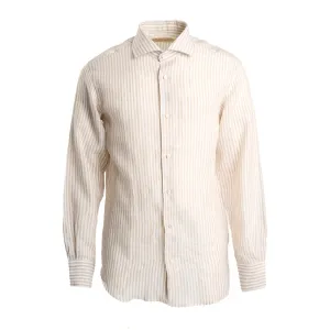 WHITE AND BEIGE LINEN SHIRT