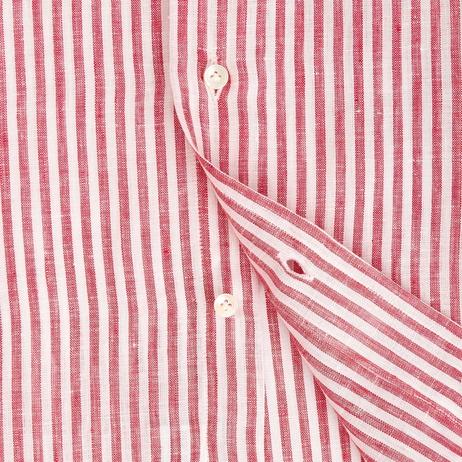 WHITE AND BORDEAUX LINEN SHIRT