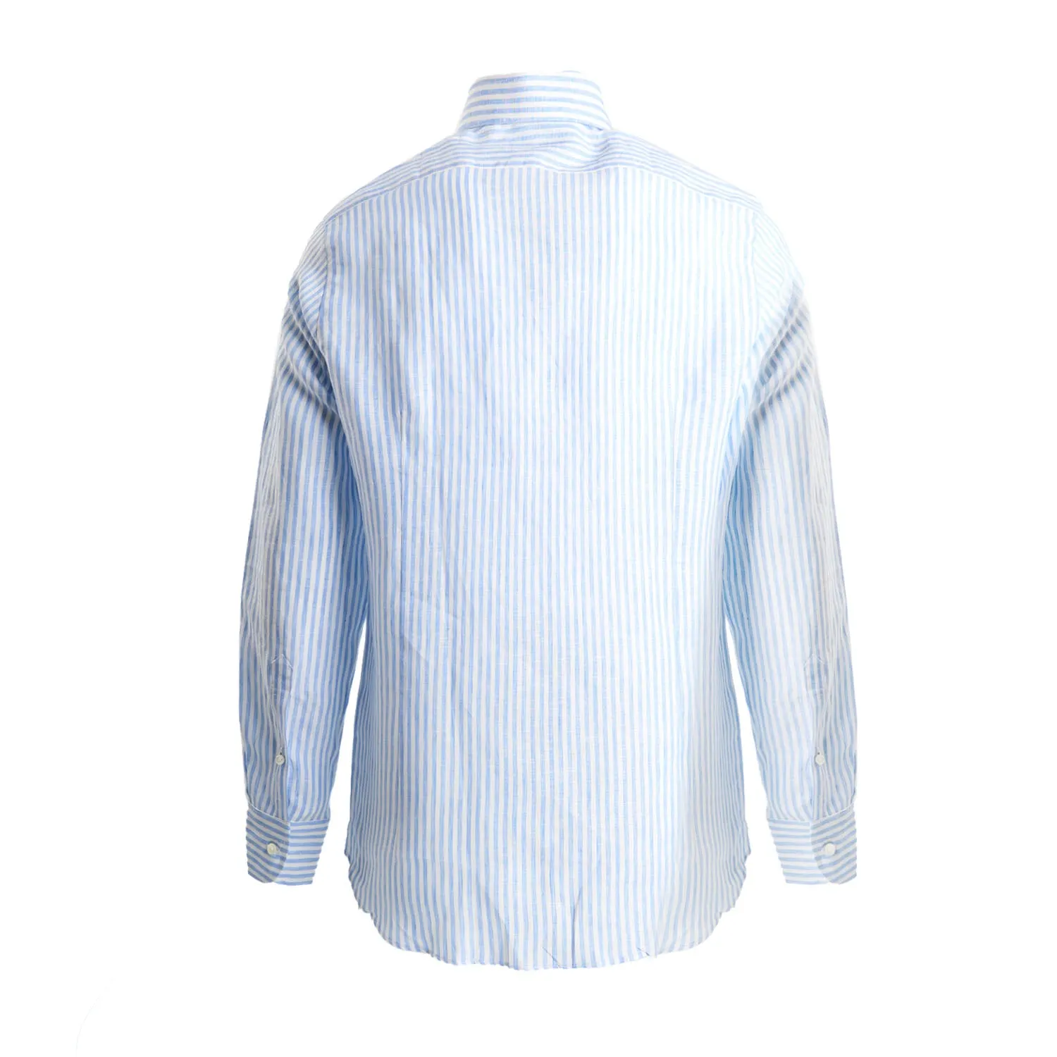 WHITE AND LIGHT BLUE LINEN SHIRT