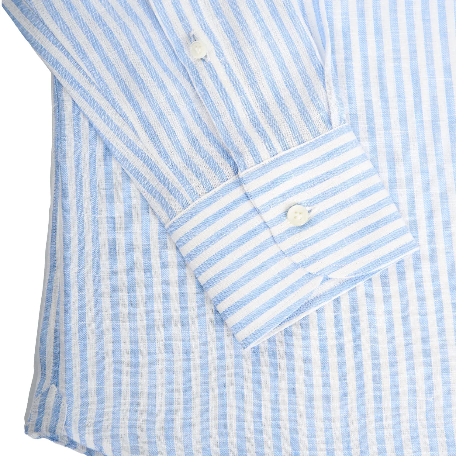 WHITE AND LIGHT BLUE LINEN SHIRT