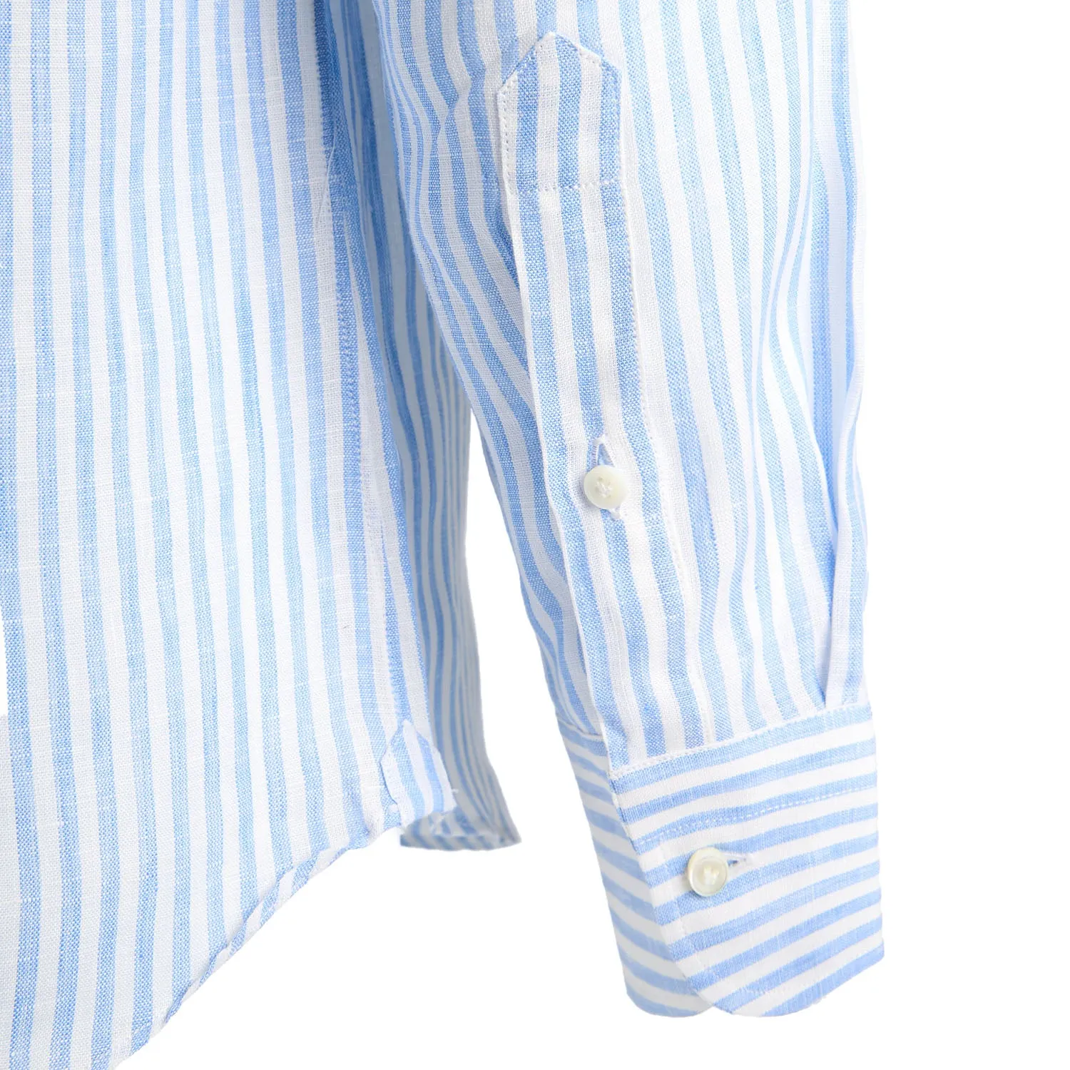 WHITE AND LIGHT BLUE LINEN SHIRT