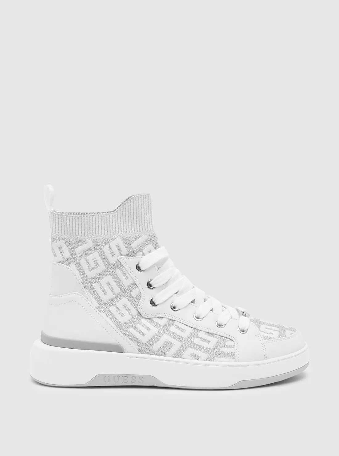 White Logo Mannen High Top Sneakers