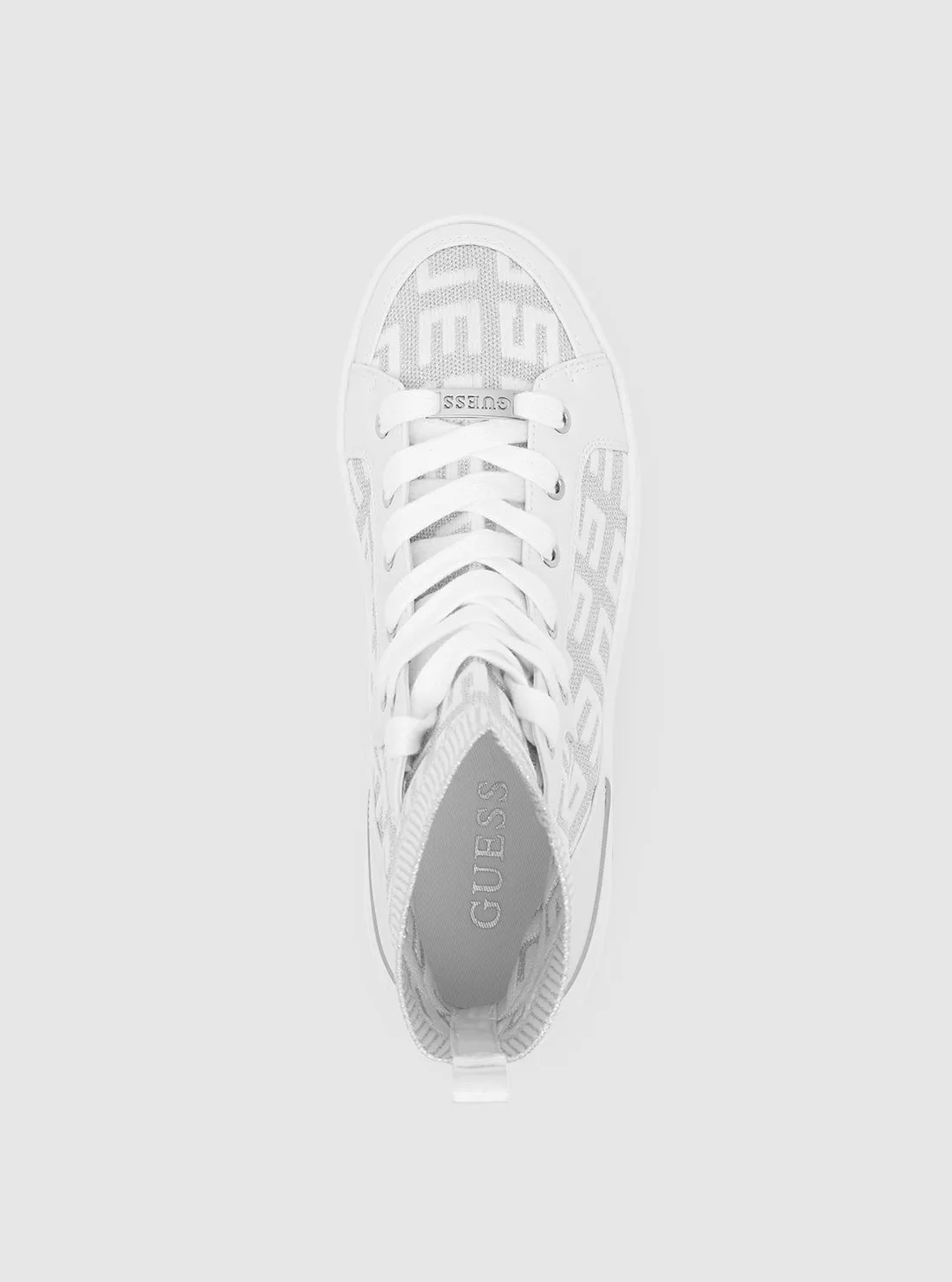 White Logo Mannen High Top Sneakers