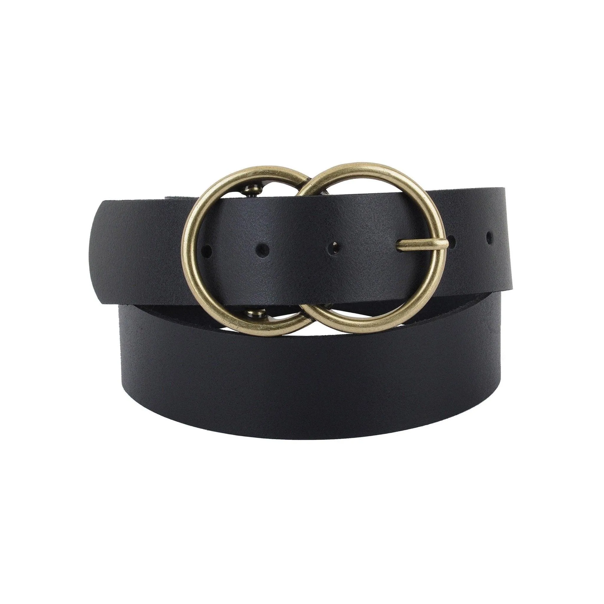 Wide Harmony Buckle Leather Belt