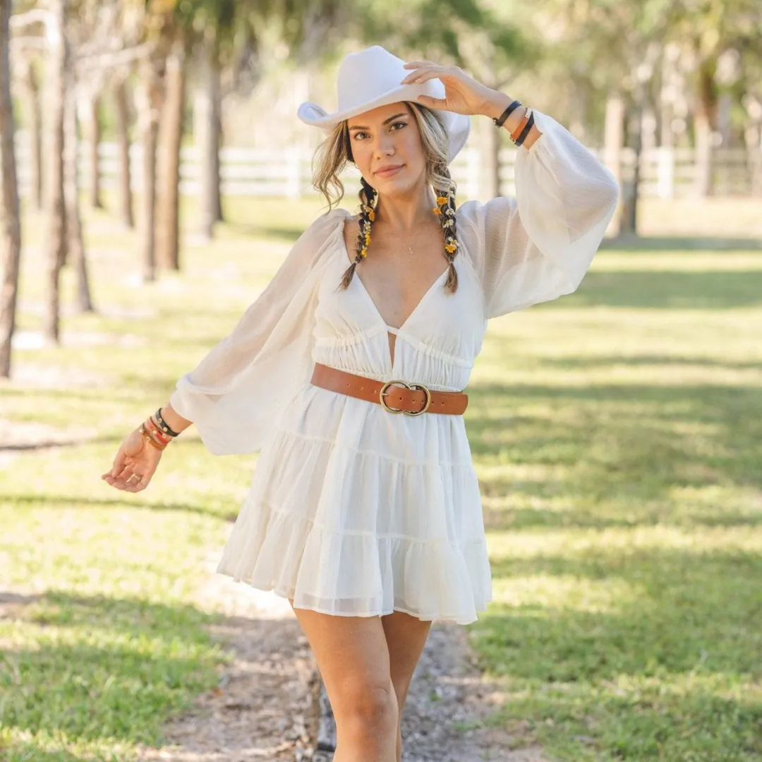 Wide Harmony Buckle Leather Belt