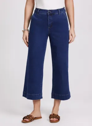 Wide-Leg Capri Jeans