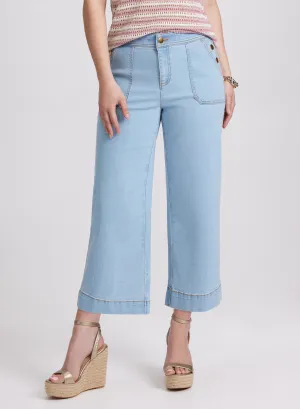 Wide-Leg Pocket Jeans