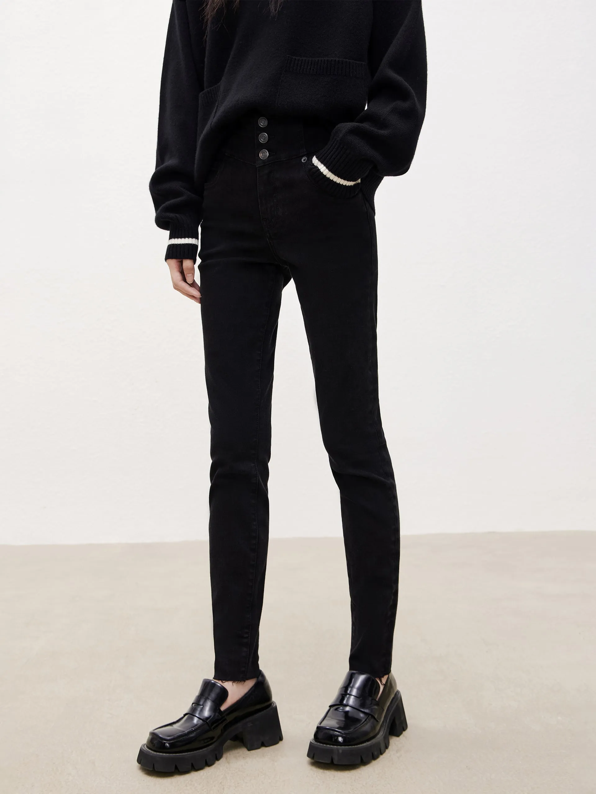 Wide Waistband Jeans in Skinny