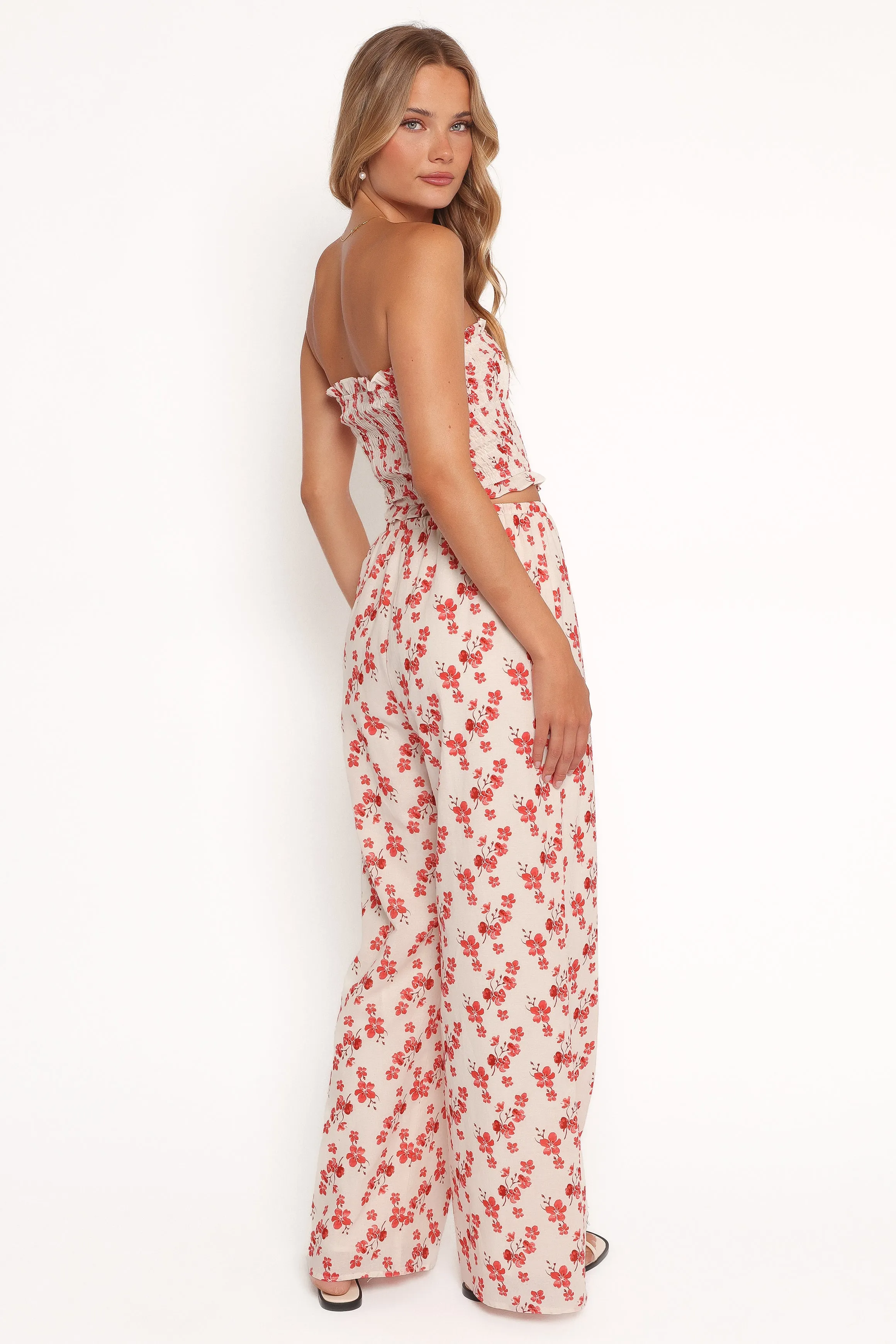 Winona Strapless Top - Red Blossom