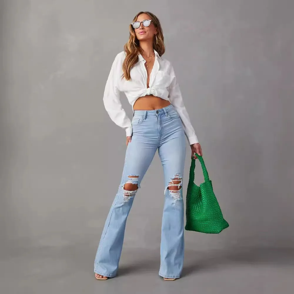 Women’s Fashion Wide-Leg High Waist Jeans