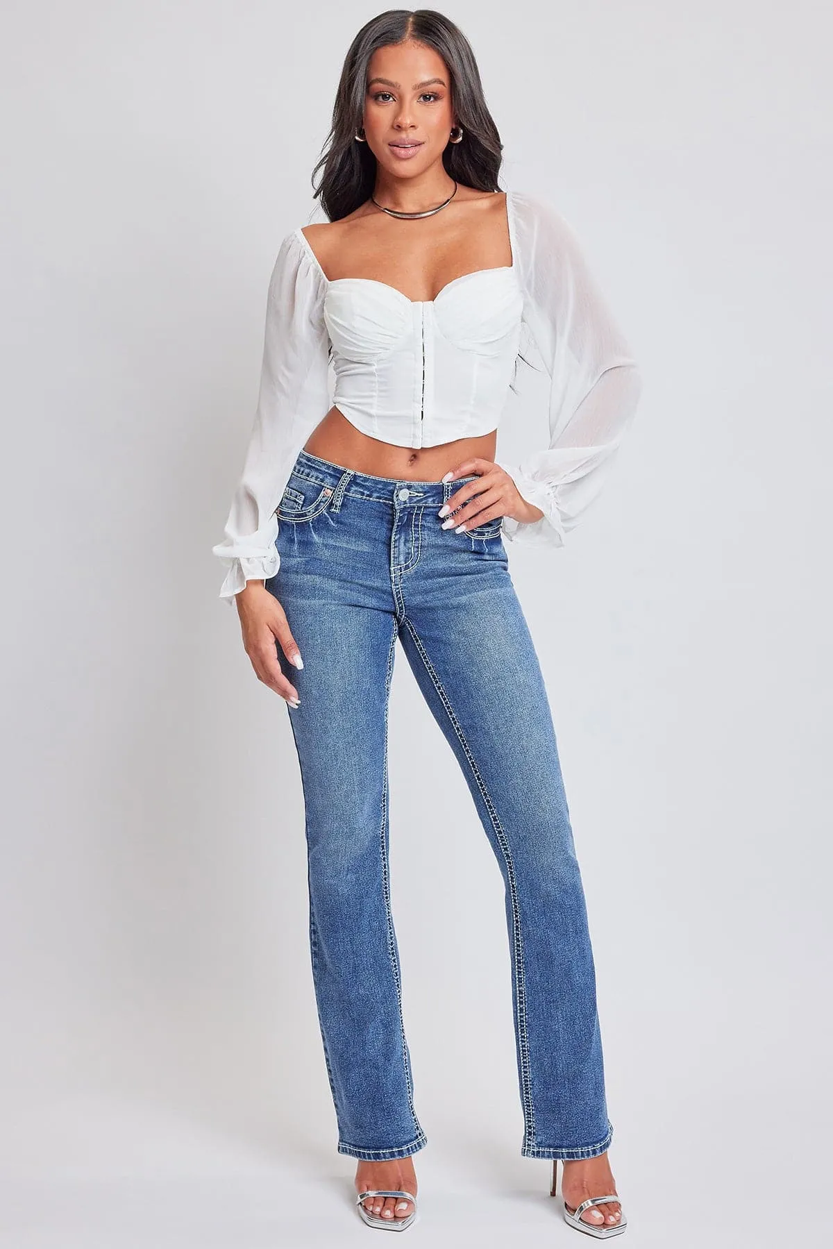 Women’s Premium Heavy Stitch Mid-Rise Bootcut Jeans