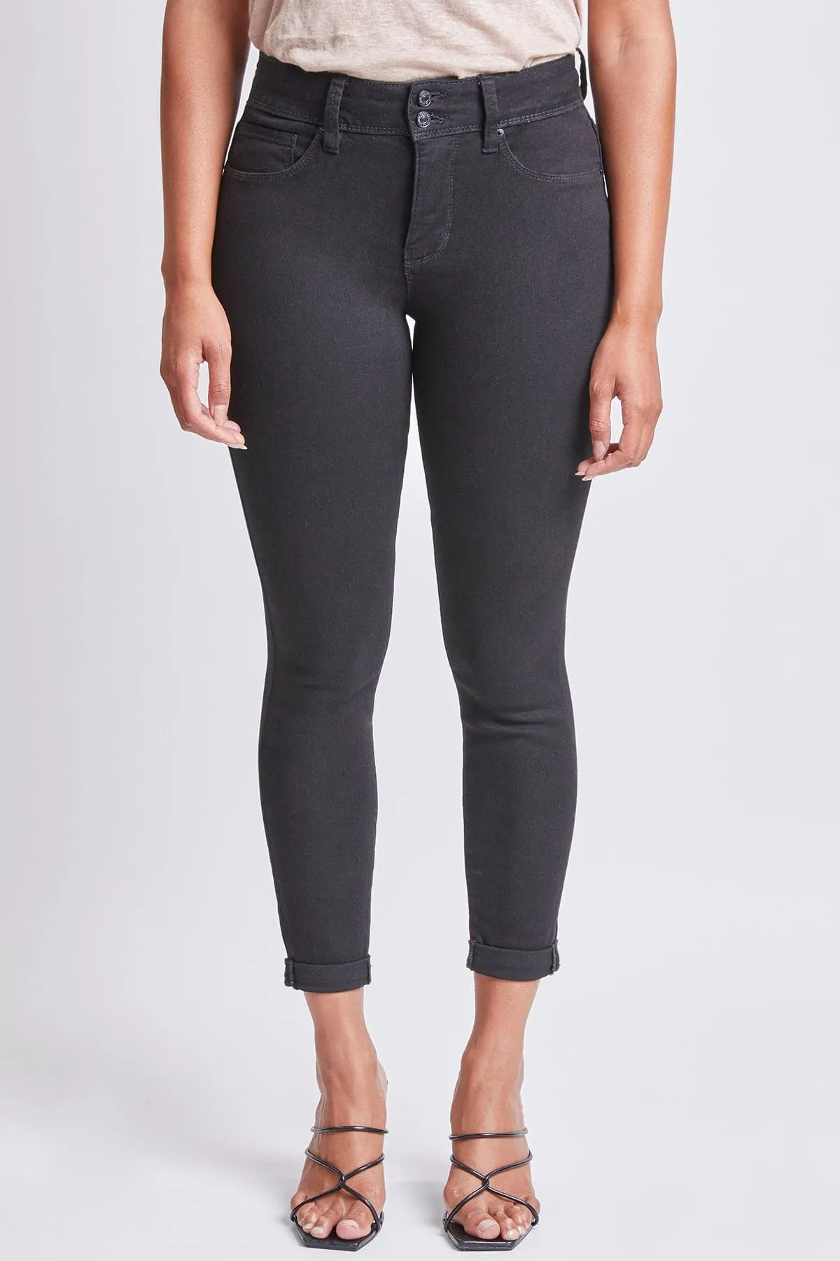 Women's Tummy Control 2 Button Rolled Cuff Jean