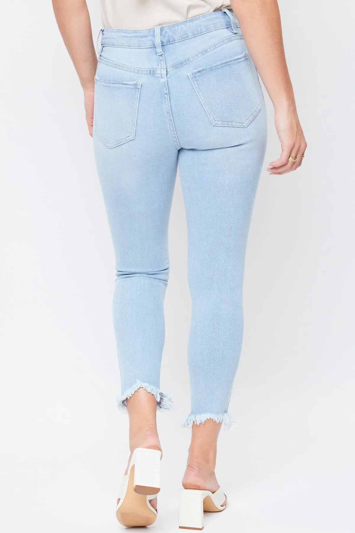 Women's Vintage High Rise Frayed Hem Ankle Jean