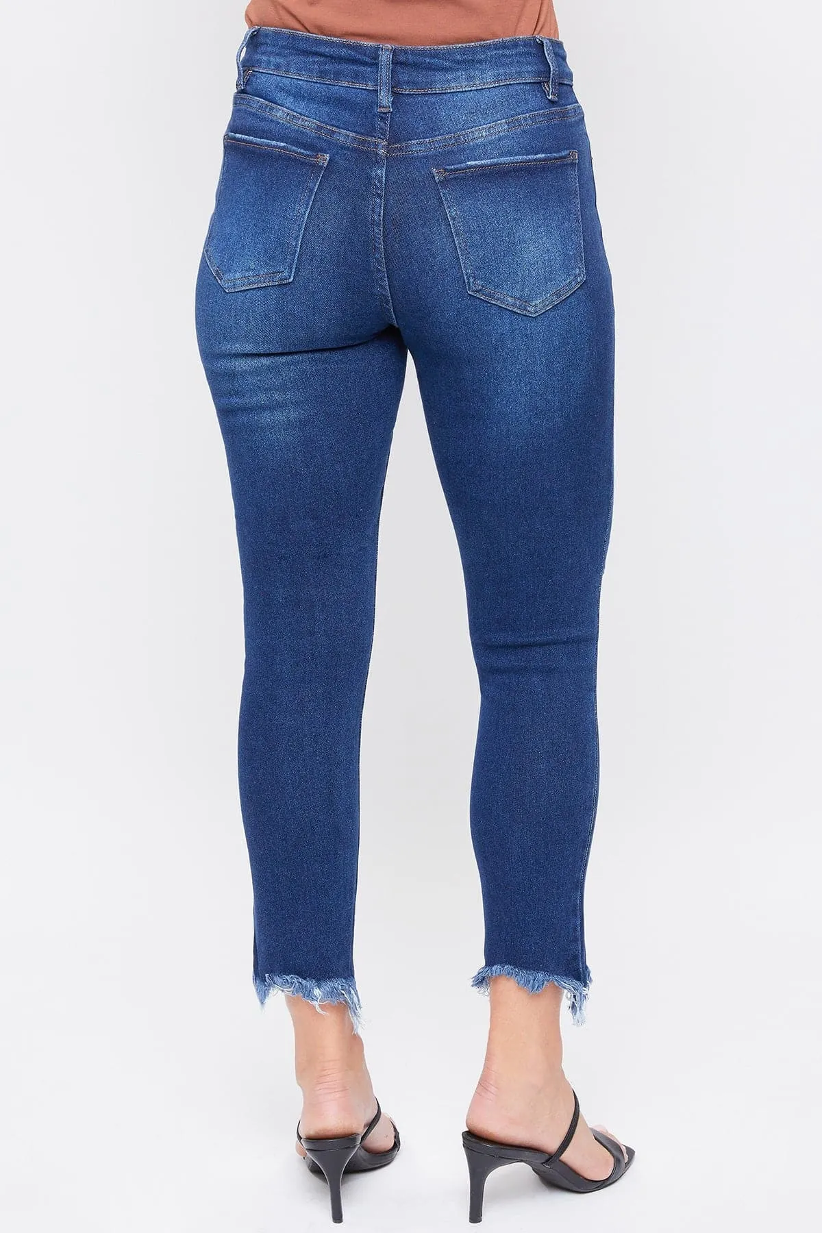Women's Vintage High Rise Frayed Hem Ankle Jean