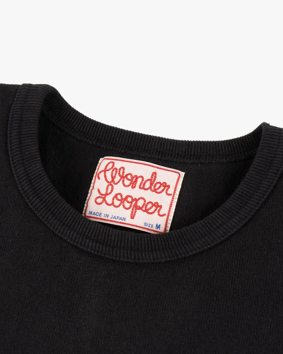 Wonder Looper 409gsm Double Heavyweight T Shirt - Black