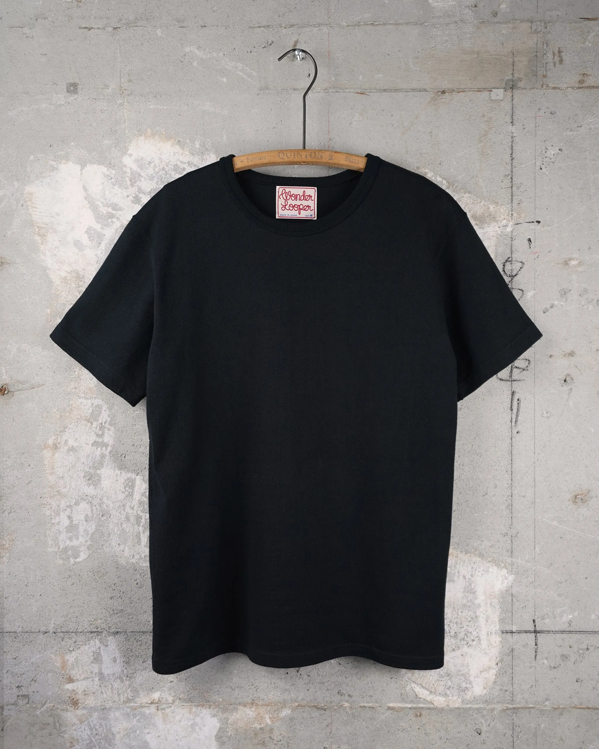 Wonder Looper 409gsm Double Heavyweight T Shirt - Black