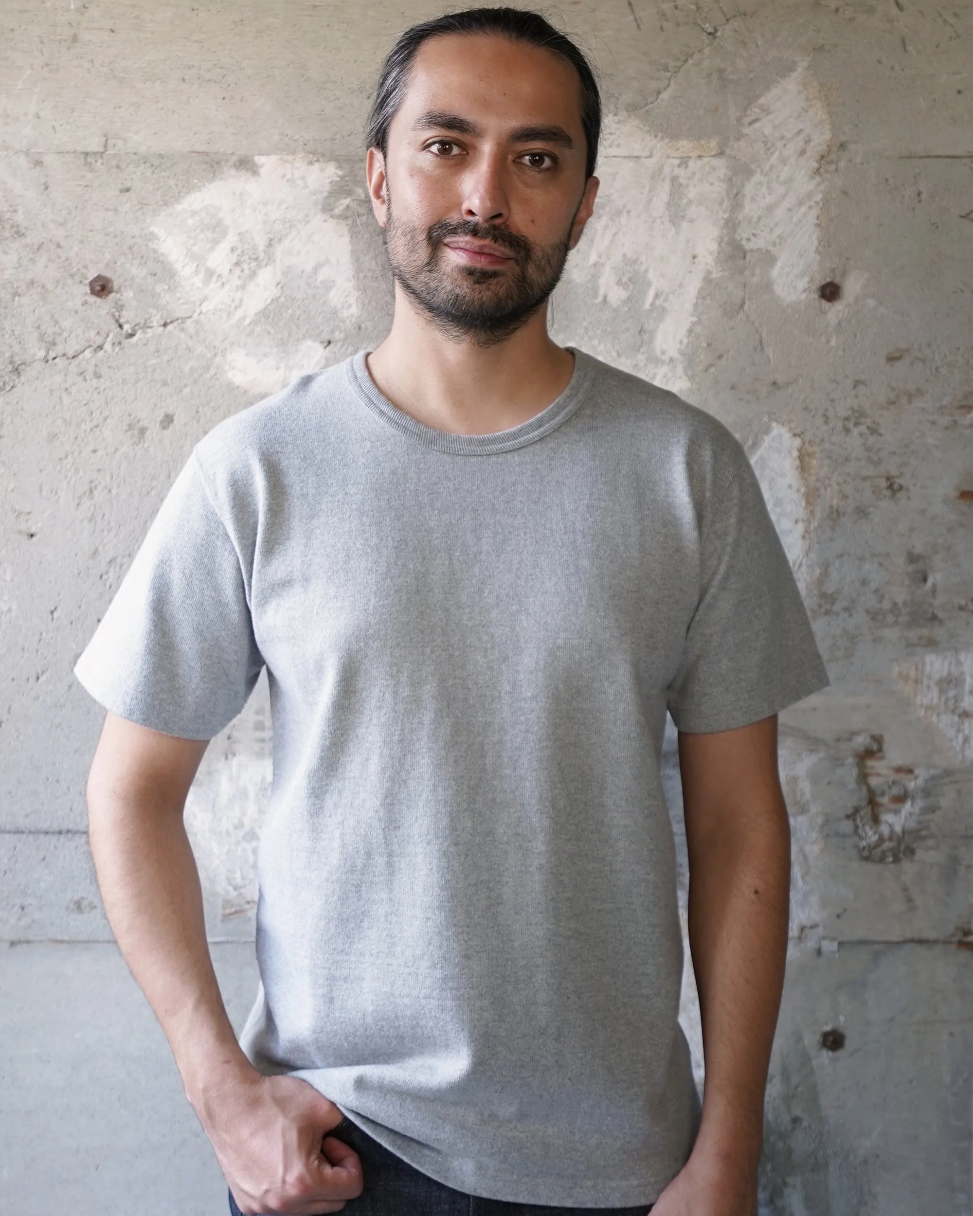 Wonder Looper 409gsm Double Heavyweight T Shirt - Heather Grey