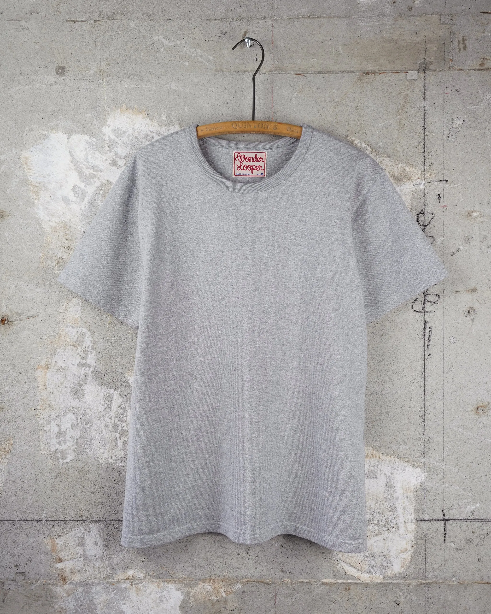 Wonder Looper 409gsm Double Heavyweight T Shirt - Heather Grey