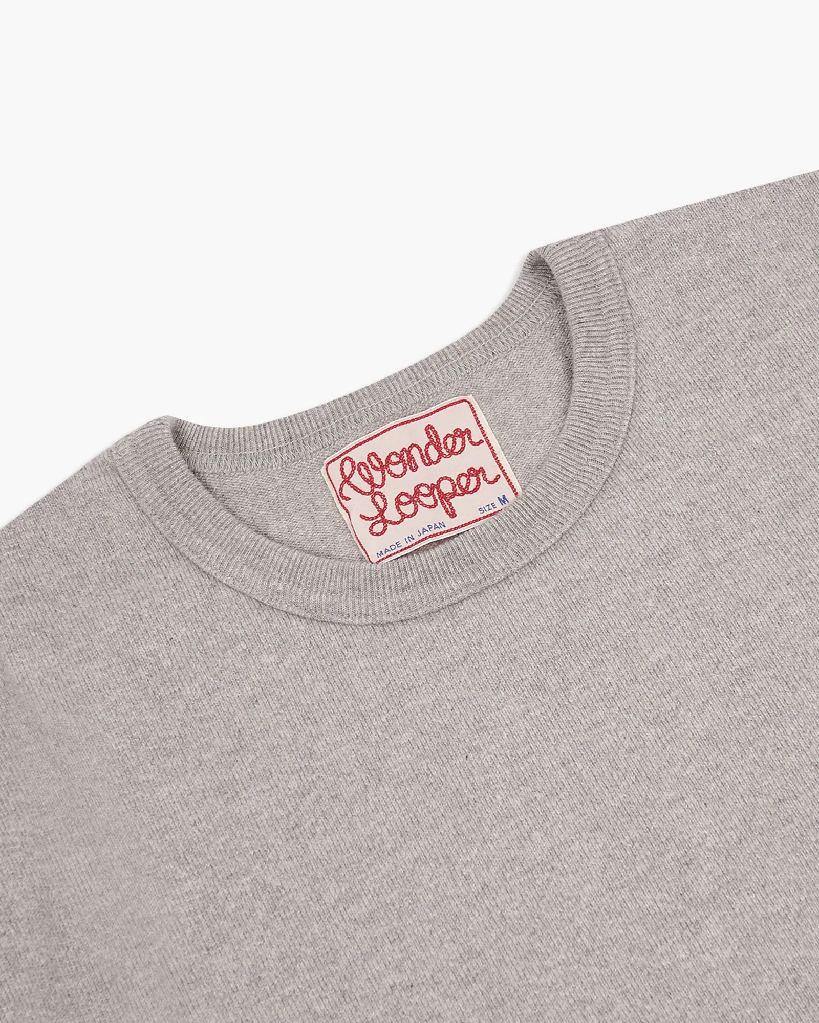 Wonder Looper 409gsm Double Heavyweight T Shirt - Heather Grey