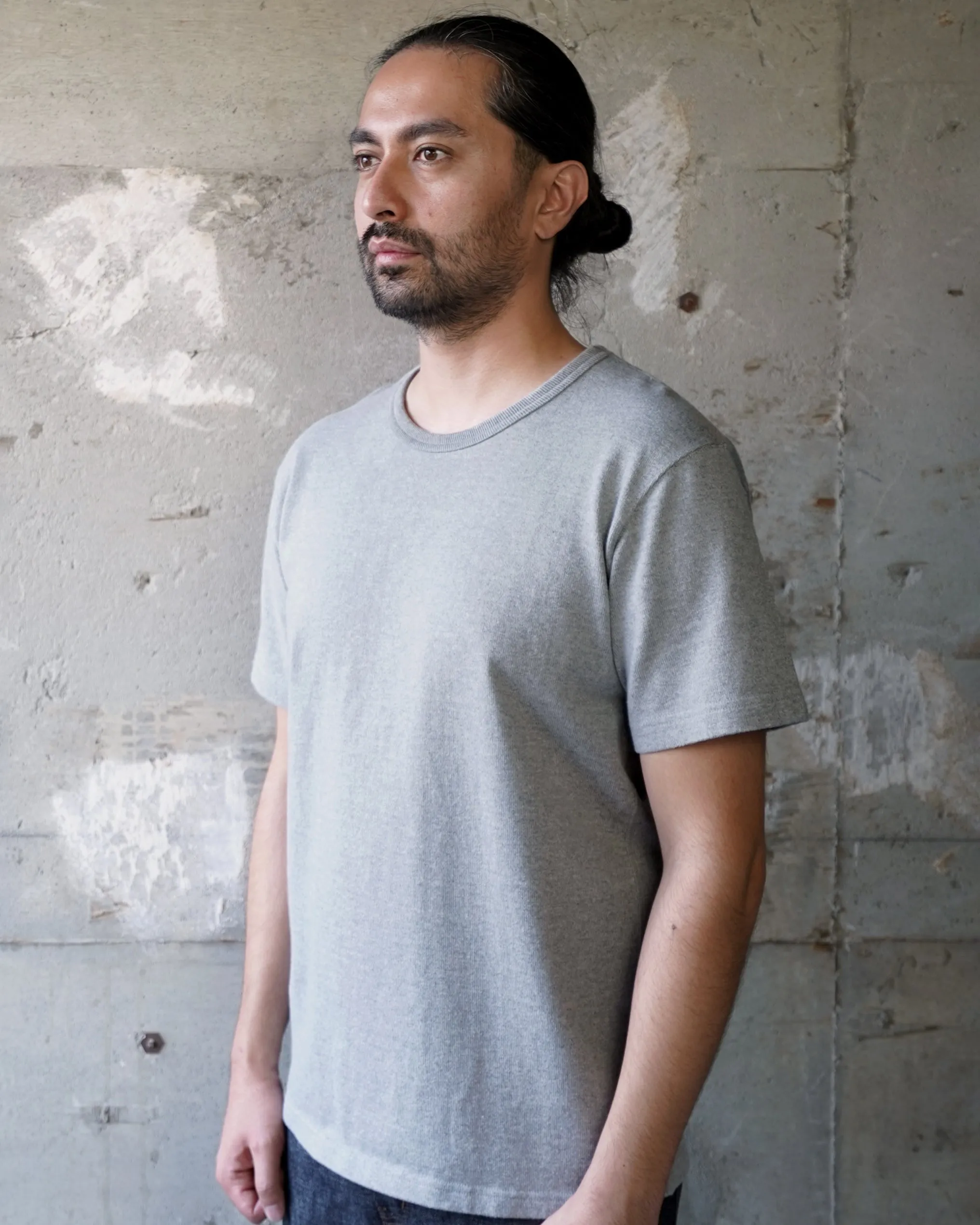 Wonder Looper 409gsm Double Heavyweight T Shirt - Heather Grey