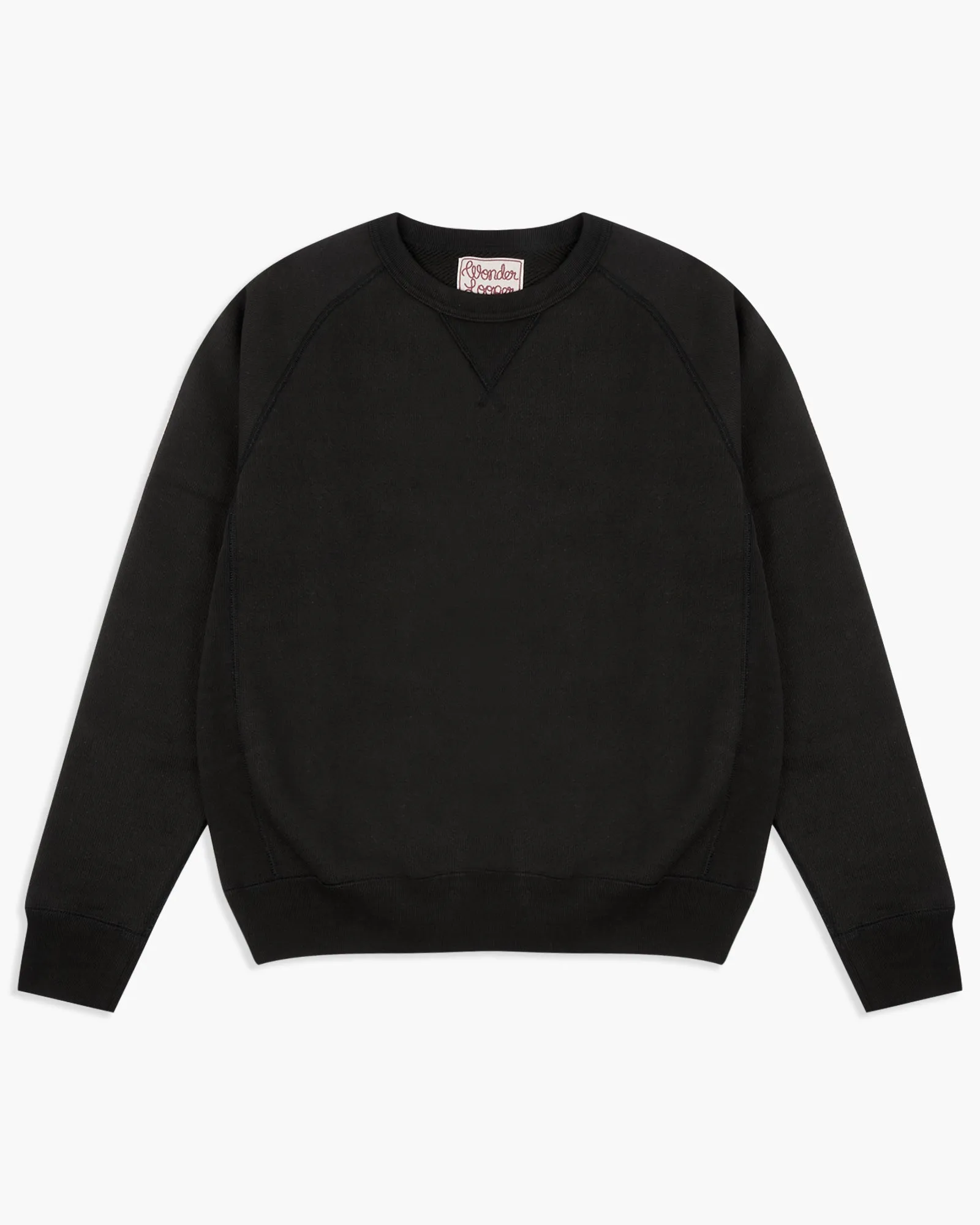 Wonder Looper 876gsm Double Heavyweight French Terry Pullover Crew Neck - Sumi Black