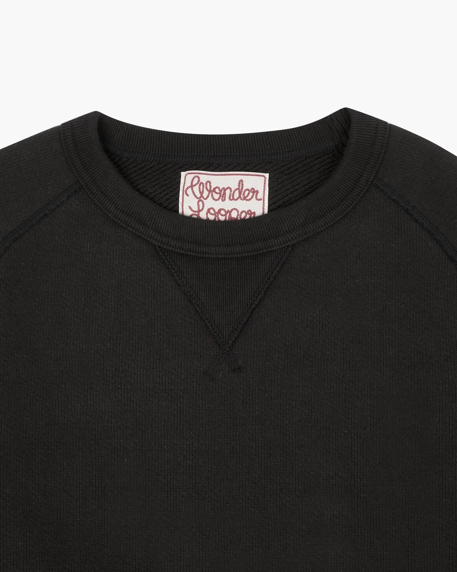 Wonder Looper 876gsm Double Heavyweight French Terry Pullover Crew Neck - Sumi Black