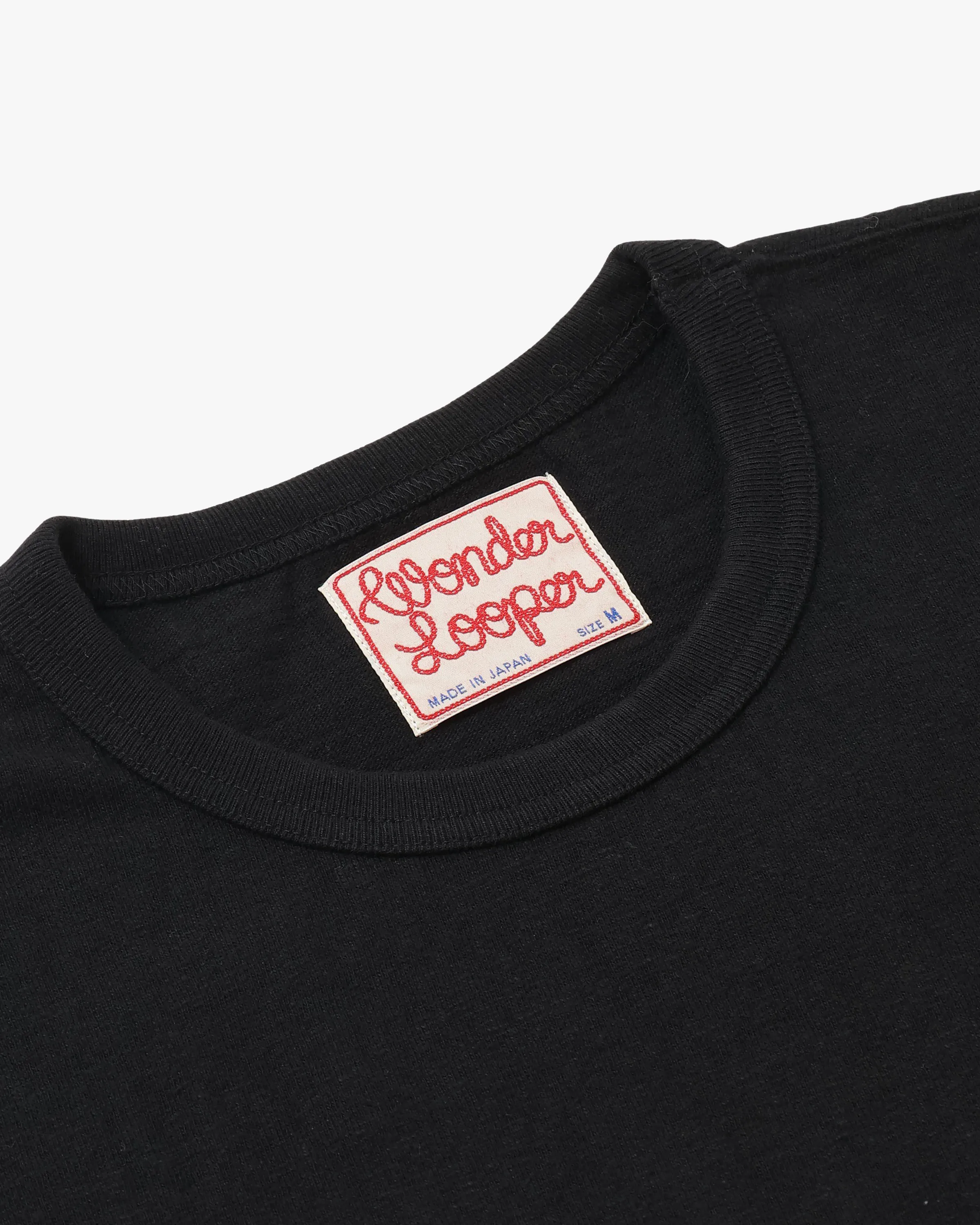 Wonder Looper ELS Recycled Cotton Slub T Shirt - Black