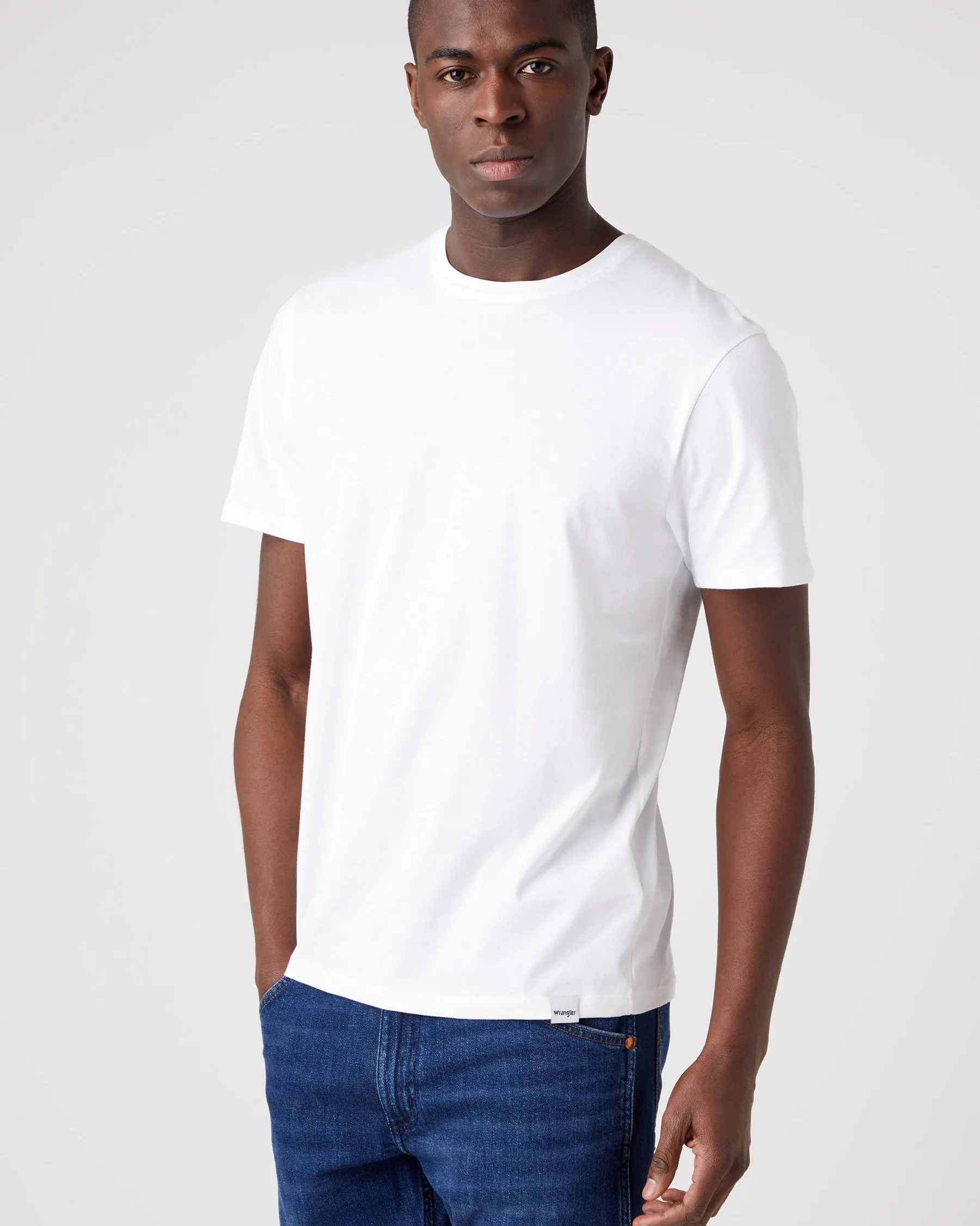 Wrangler 2-Pack Tees - Mid Grey Melee / White