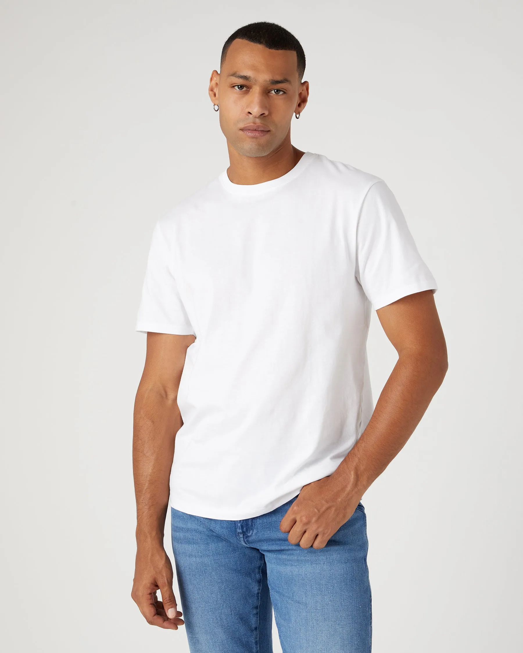 Wrangler 2-Pack Tees - Mid Grey Melee / White