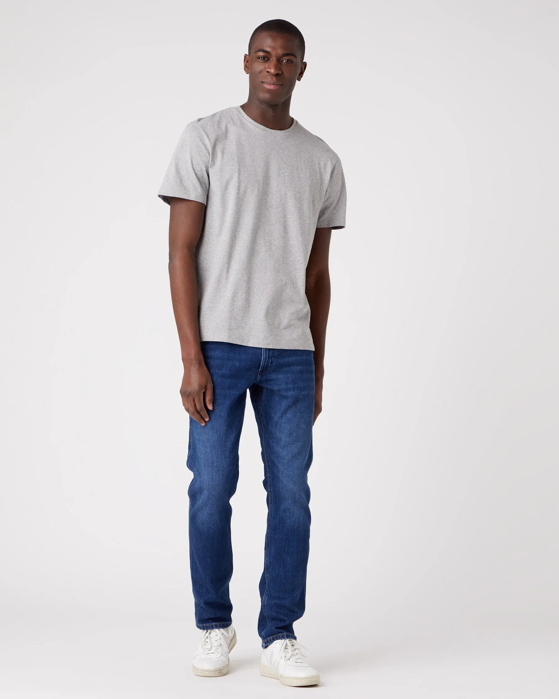 Wrangler 2-Pack Tees - Mid Grey Melee / White