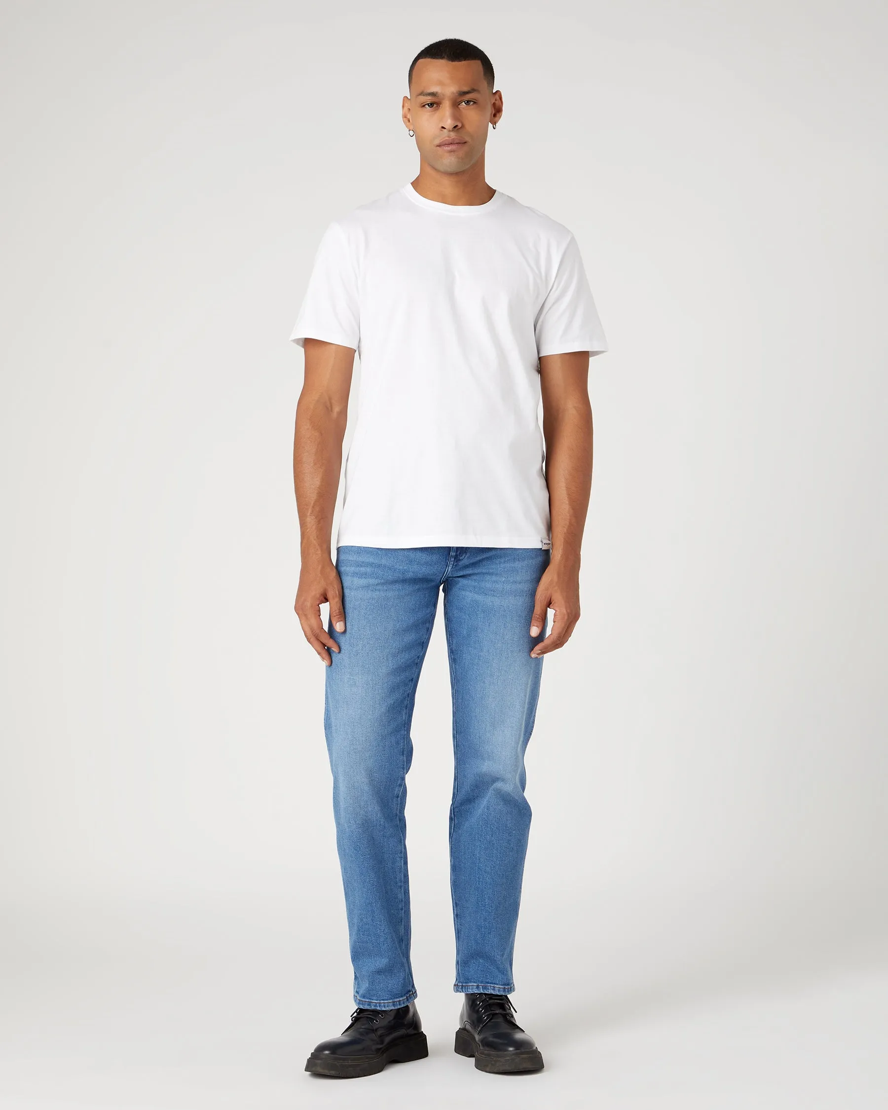 Wrangler 2-Pack Tees - Mid Grey Melee / White