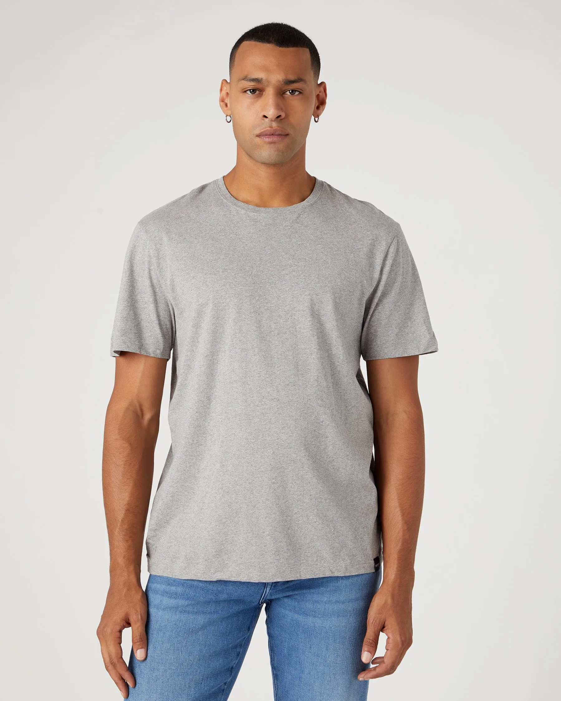 Wrangler 2-Pack Tees - Mid Grey Melee / White
