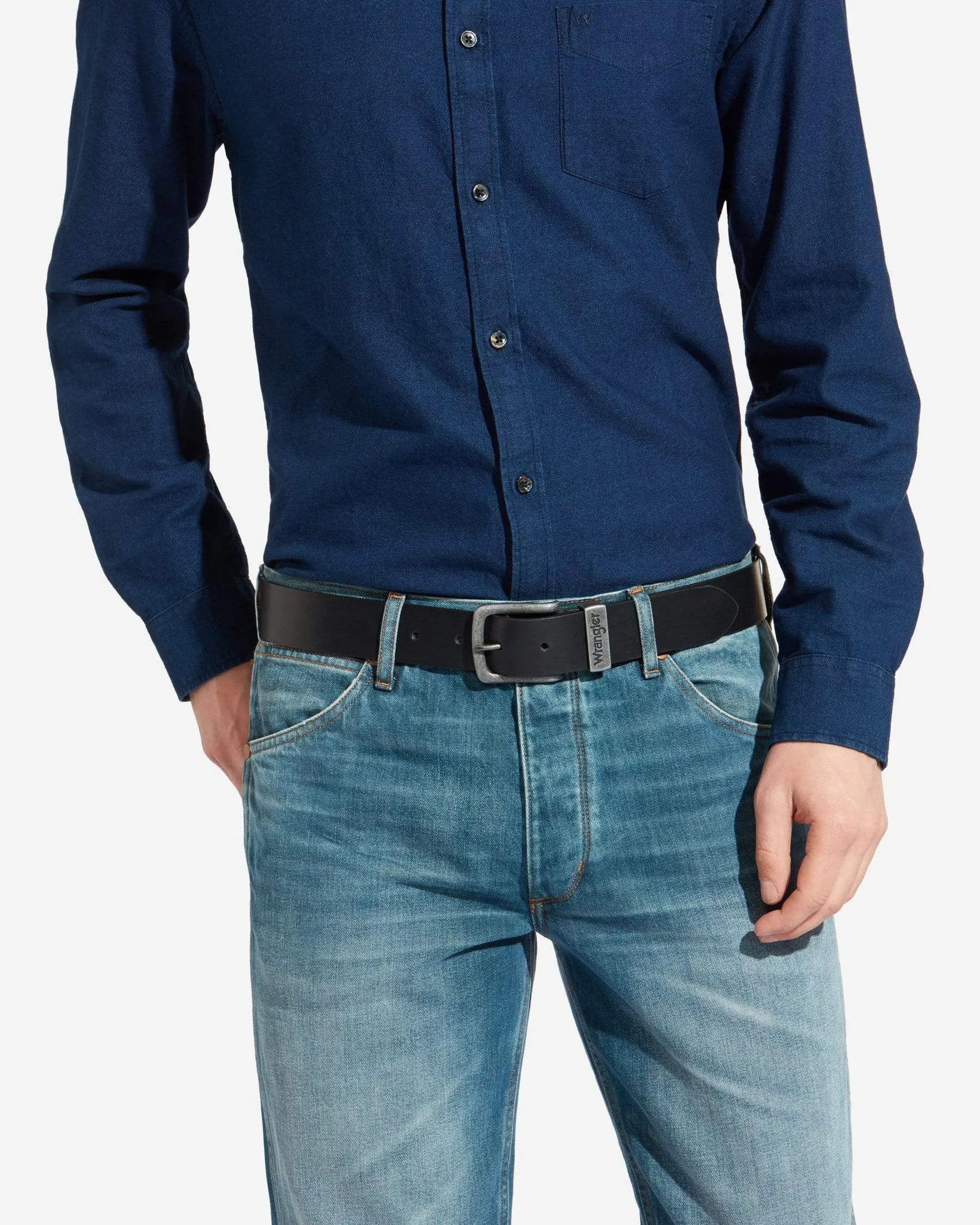 Wrangler Basic Metal Loop Belt - Black